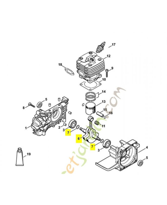 Vilebrequin stihl ref. 4134-030-0403