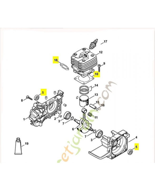 Jeu de joints moteur 4134-007-1050. Pièce de rechange Sithl / Vicking