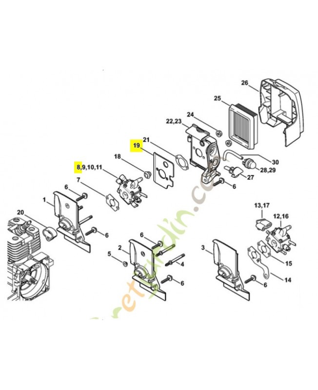 Carburateur  4134-120-0652. Pièce de rechange Sithl / Vicking