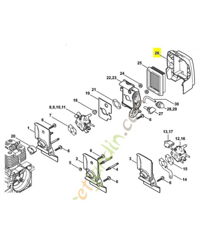 Couvercle de filtre 4134-141-0500. Pièce de rechange Sithl / Vicking