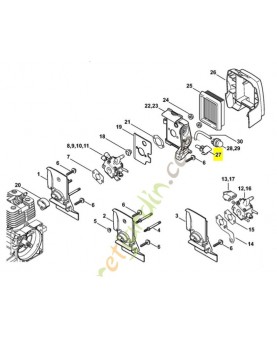 Bouton du starter Stihl ref. 4128-182-9500