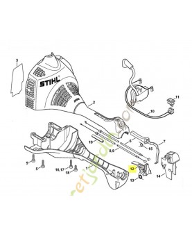 Manette des gaz 4140-180-1500 stihl. Pièce de rechange Sithl