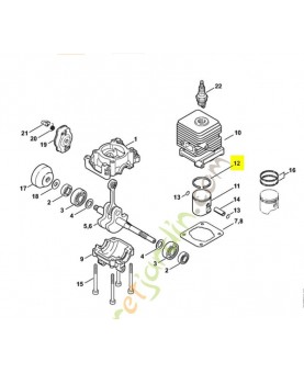 Segment piston diam.34x1,2mm 4144-034-3000. Pièce de rechange Sithl / Vicking