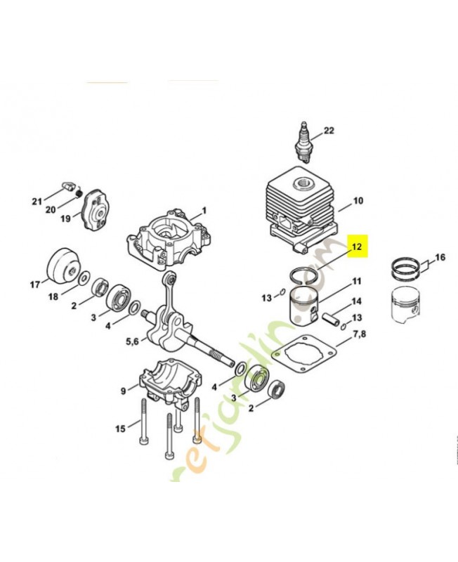 Segment piston diam.34x1,2mm 4144-034-3000. Pièce de rechange Sithl / Vicking
