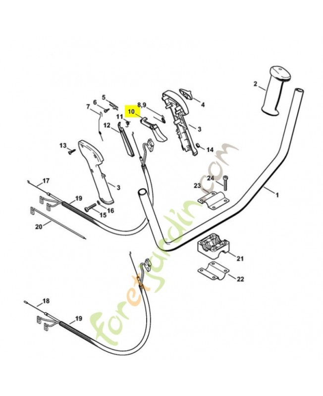 Manette des gaz Stihl réf. 4128-182-1000