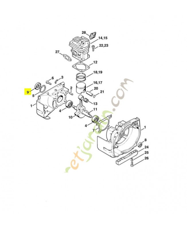 Joint de l'axe bs12x32x7 référence 9640-003-1280