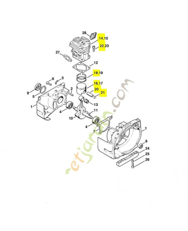 Cylindre+piston d 35