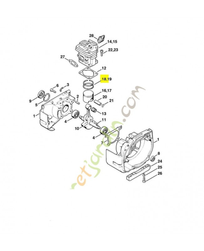Segment de piston d.35 x 1,5 référence 4119-034-3001