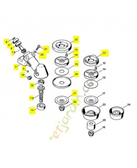 Reduct.cplet fs220/280/400/450 Renvoi d'angle stihl ref. 4128-640-0101