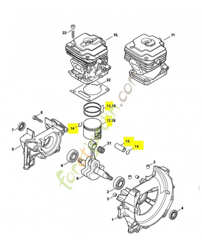 Piston complet d.40 mm Piston complet d.40 mm