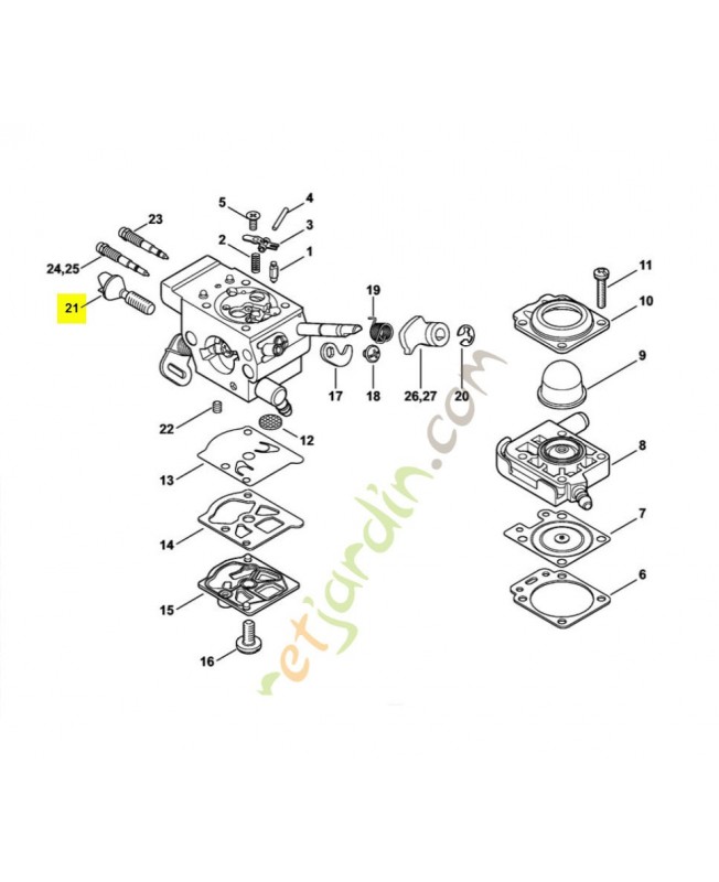 Vis reglage ralenti Vis reglage ralenti