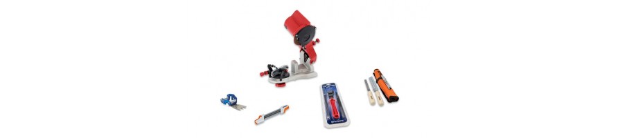 Outils d'affûtage pour matériels forestiers, de motoculture et de jardinage